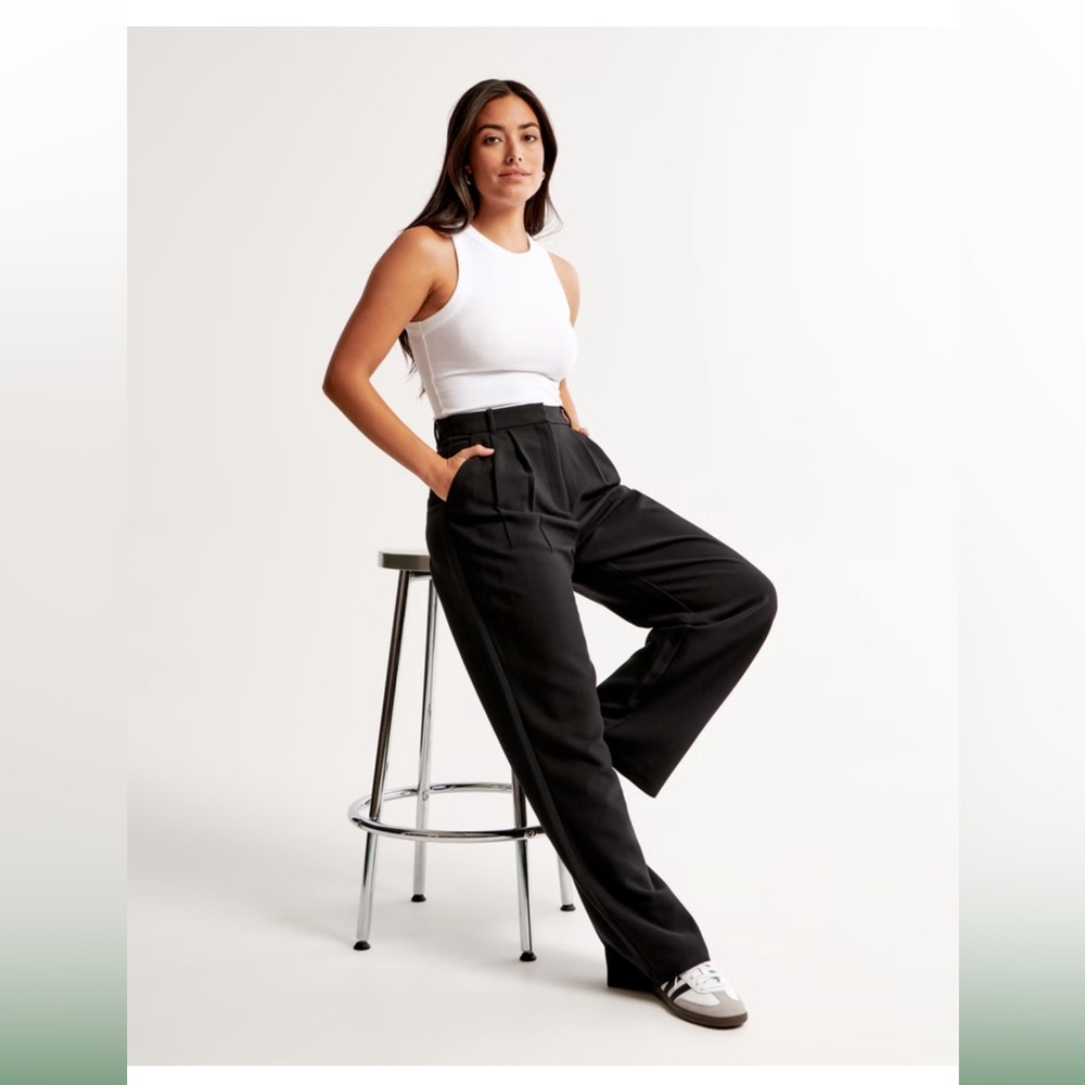 Curve Love A&F Sloane Tailored Wide Leg Pant